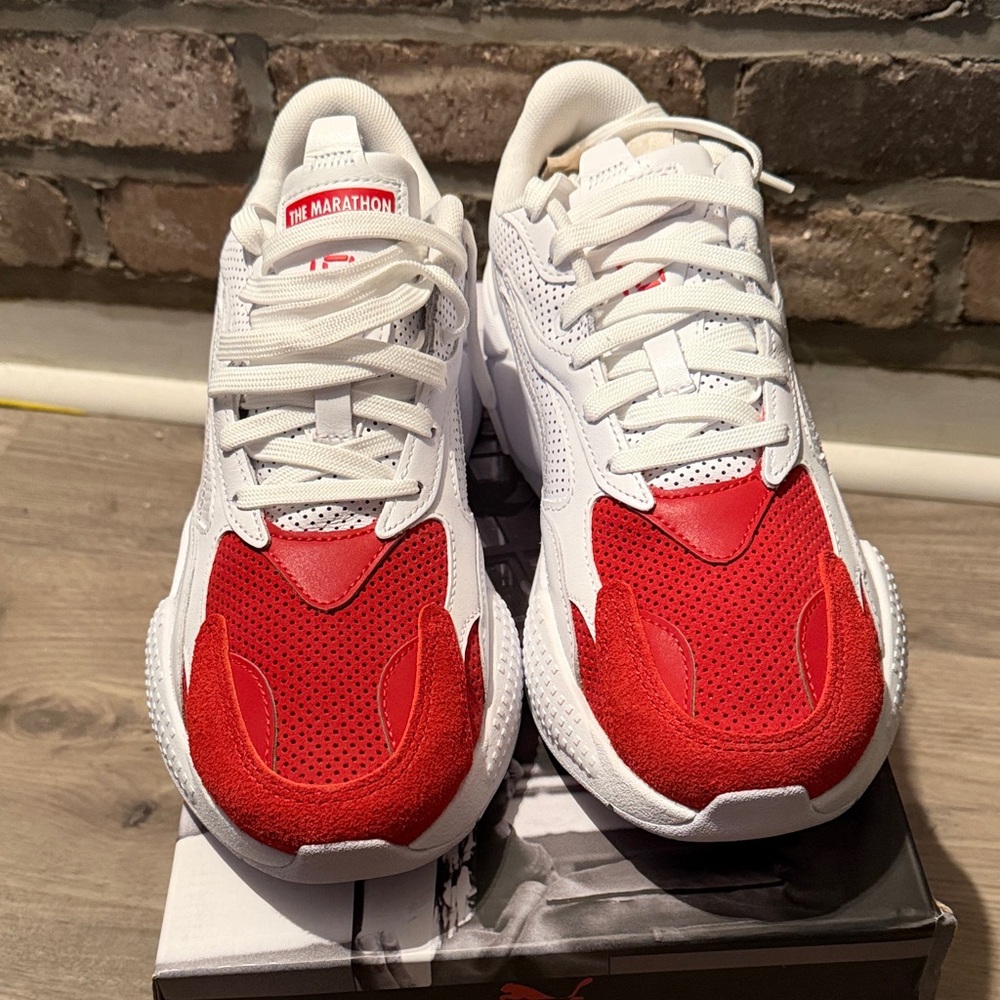 Puma Red and White Athletic Shoes